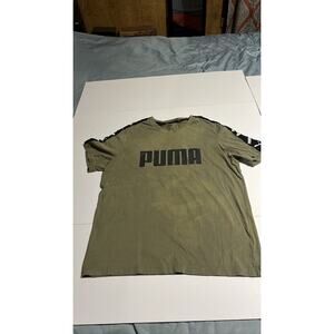 Puma Men's Olive Green Big Logo T-Shirt